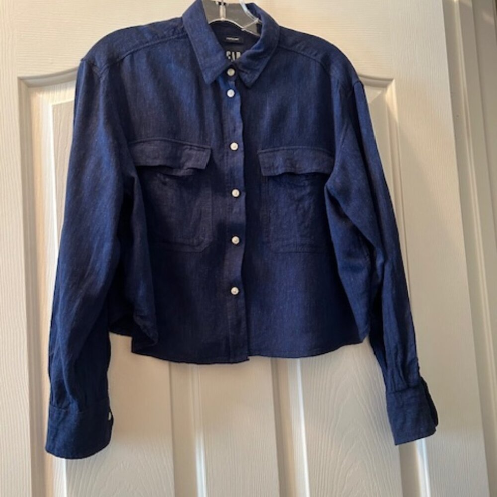 Cropped linen blouse